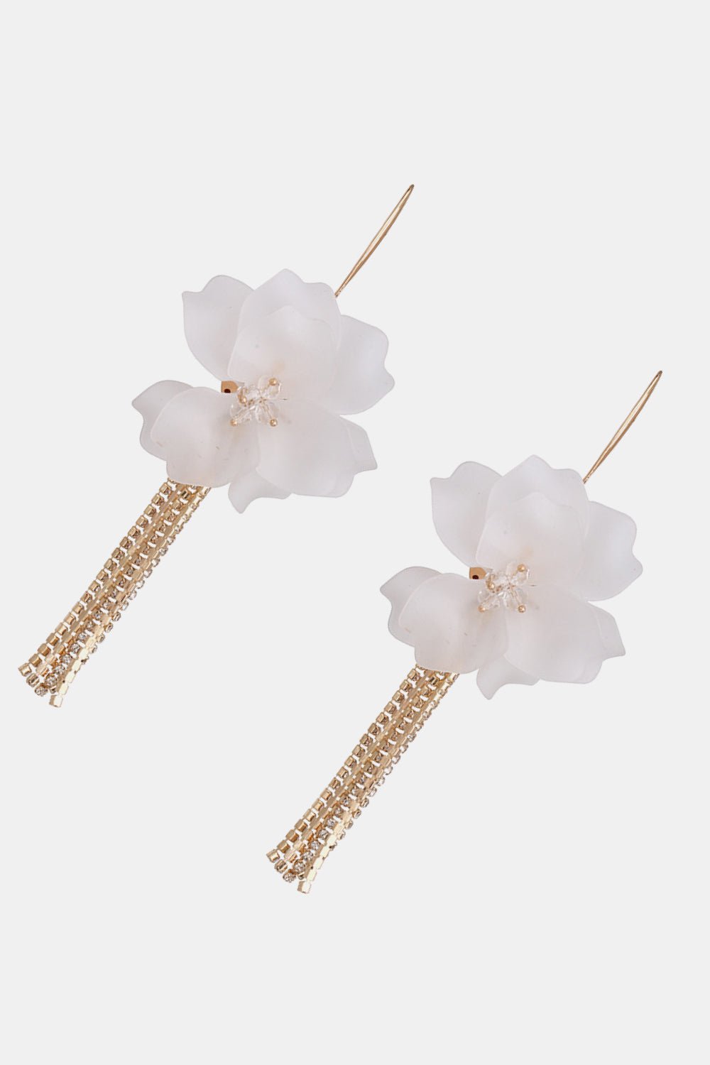Mila | Floral Tassle Drop Earrings - 101300961930126 - Jewellery - Ivory & White