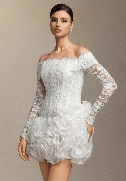 Natalie - Wedding Dress - Ivory & White