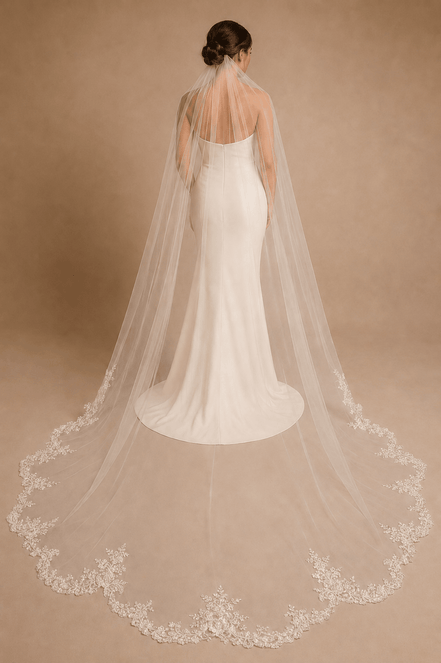 Nina -  - Bridal Veil - Ivory & White