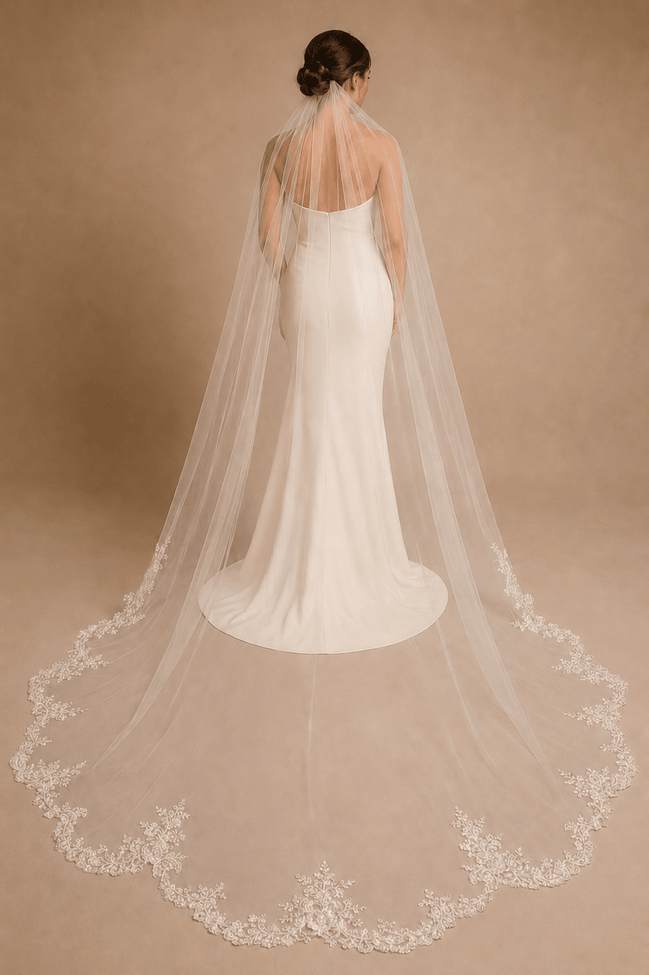 Nina -  - Bridal Veil - Ivory & White