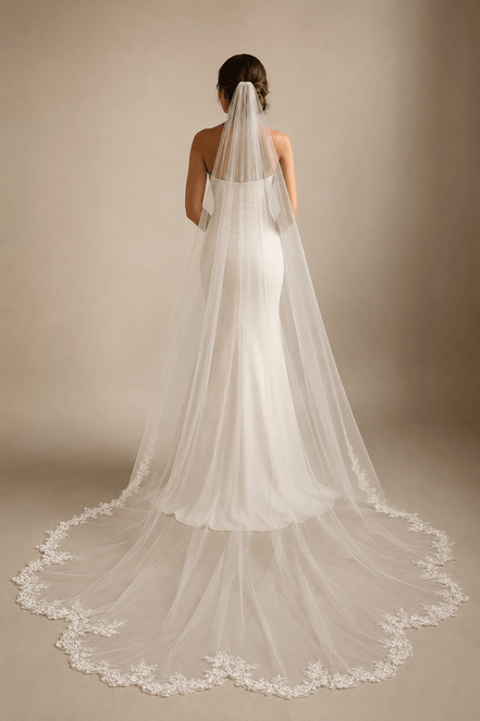 Nina -  - Bridal Veil - Ivory & White