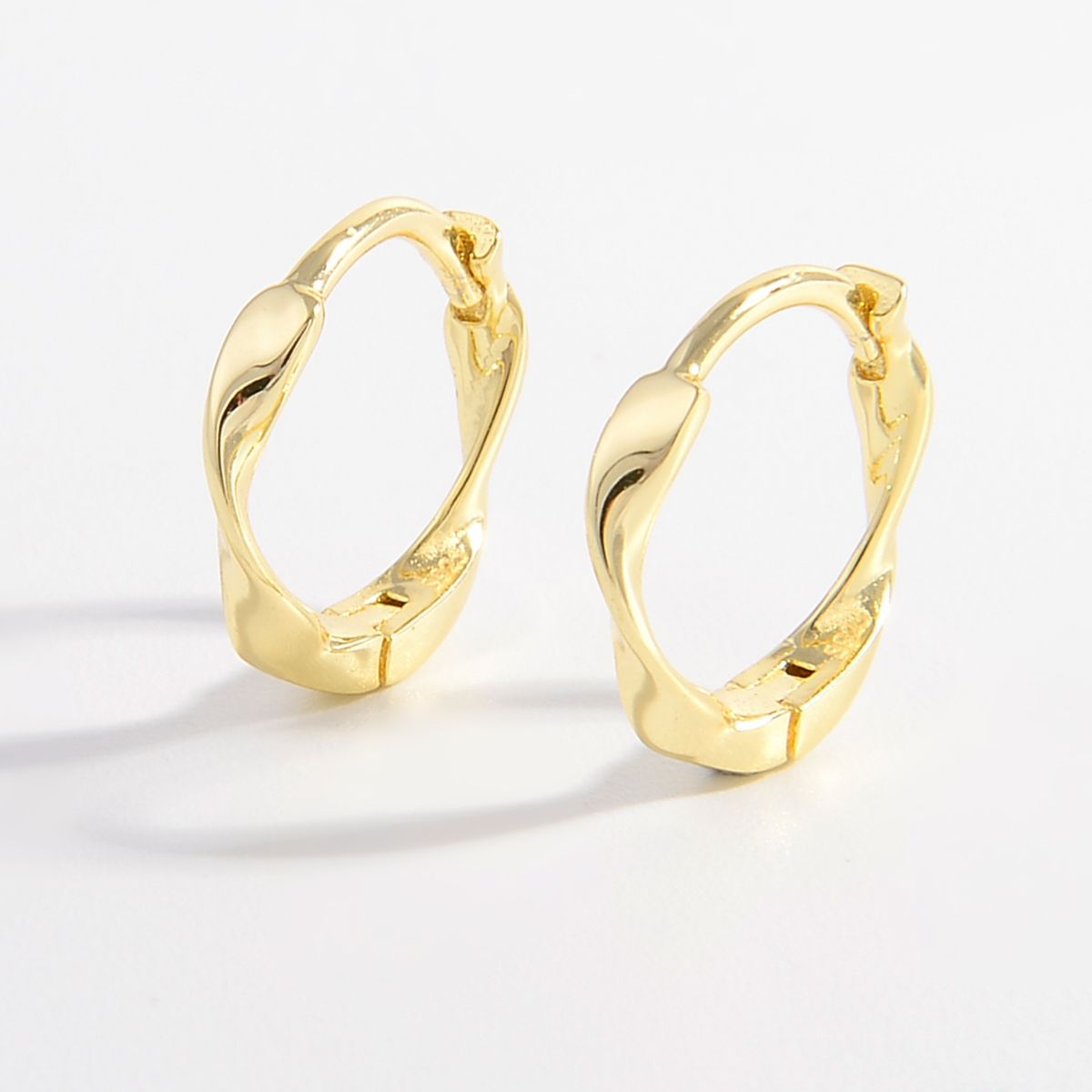 Nina | Twist Hoop Earrings - Gold - 100500868851598 - Jewellery - Ivory & White