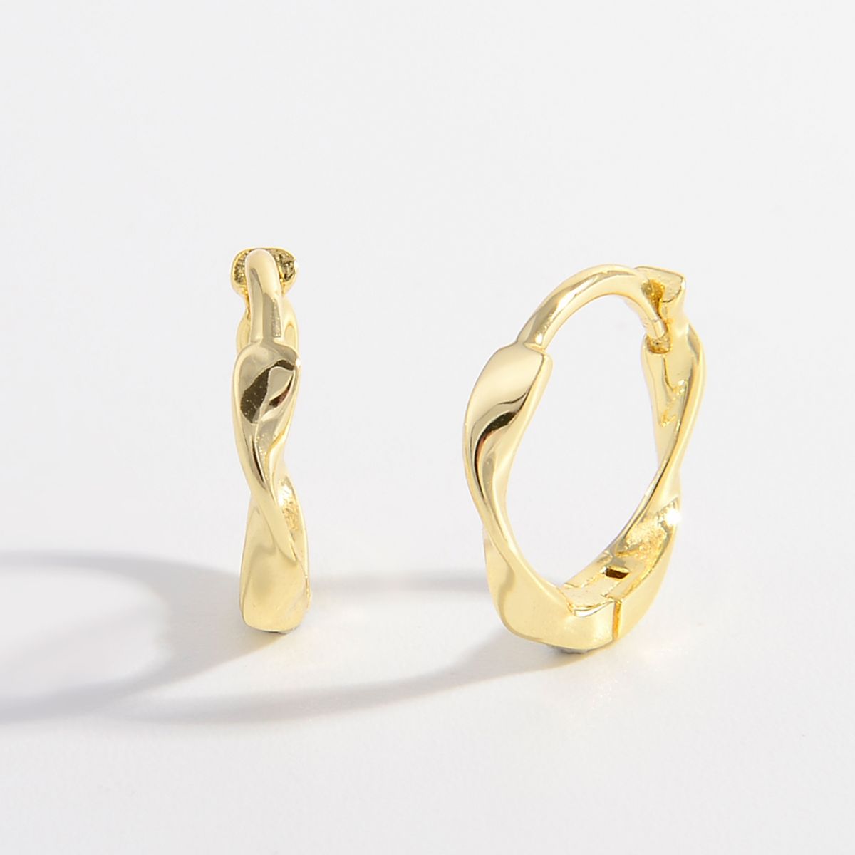 Nina | Twist Hoop Earrings - Gold - 100500868851598 - Jewellery - Ivory & White