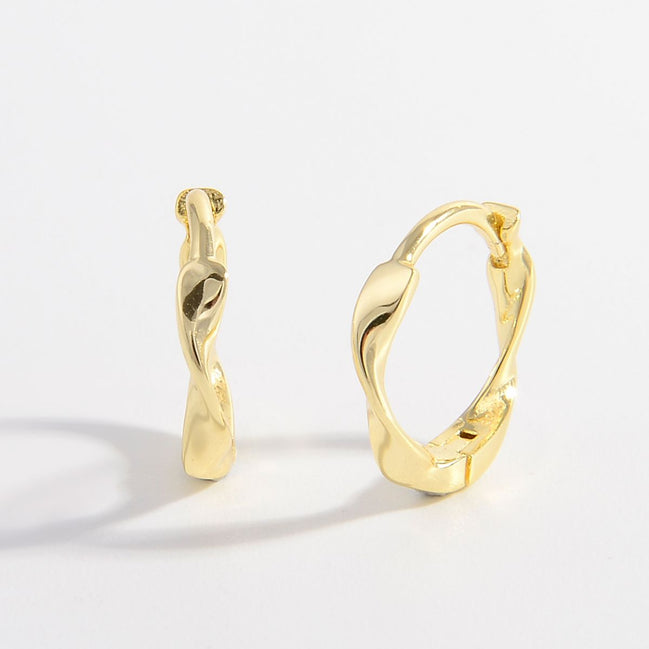Nina | Twist Hoop Earrings - Gold - 100500868851598 - Jewellery - Ivory & White