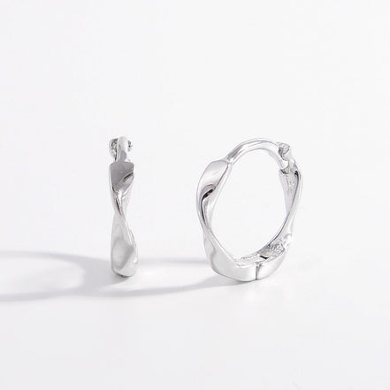 Nina | Twist Hoop Earrings - Silver - 100500868852677 - Jewellery - Ivory & White