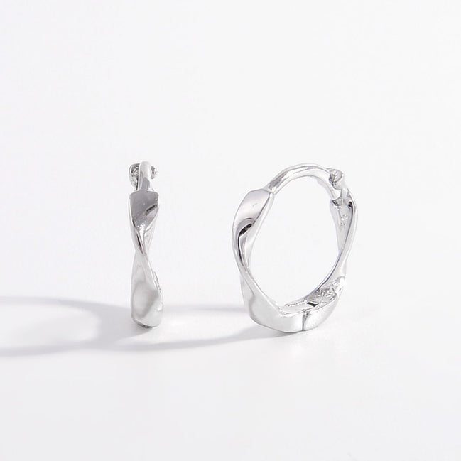 Nina | Twist Hoop Earrings - Silver - 100500868852677 - Jewellery - Ivory & White