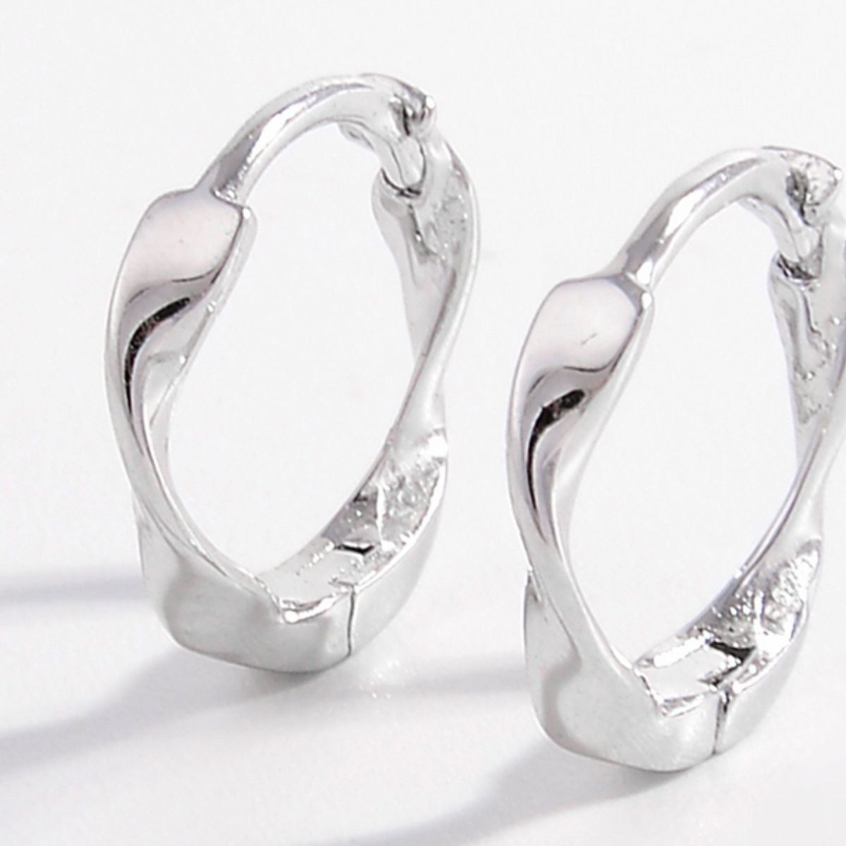 Nina | Twist Hoop Earrings - Silver - 100500868852677 - Jewellery - Ivory & White
