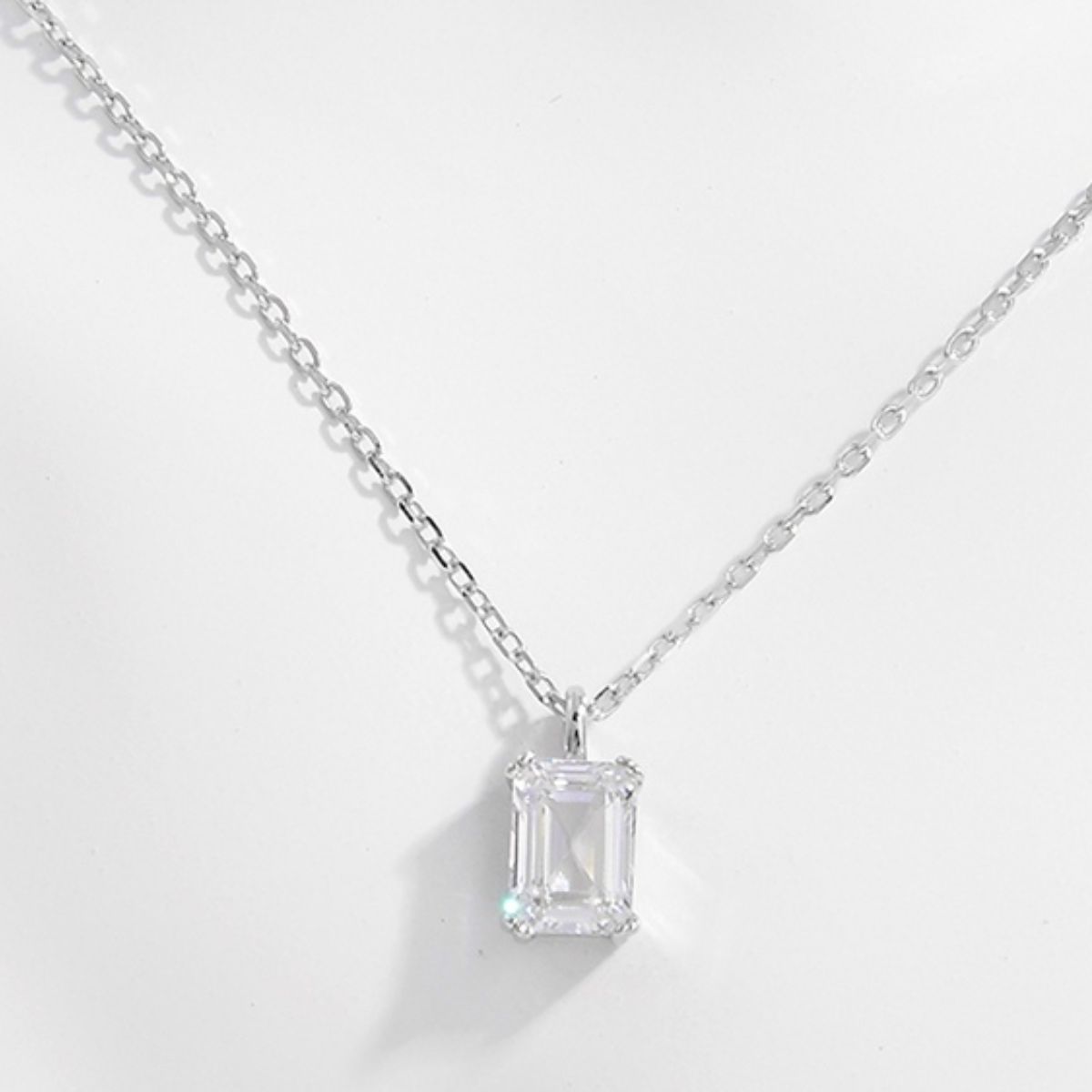 Nora | Emerald Cut Necklace - 100500915371475 - Jewellery - Ivory & White