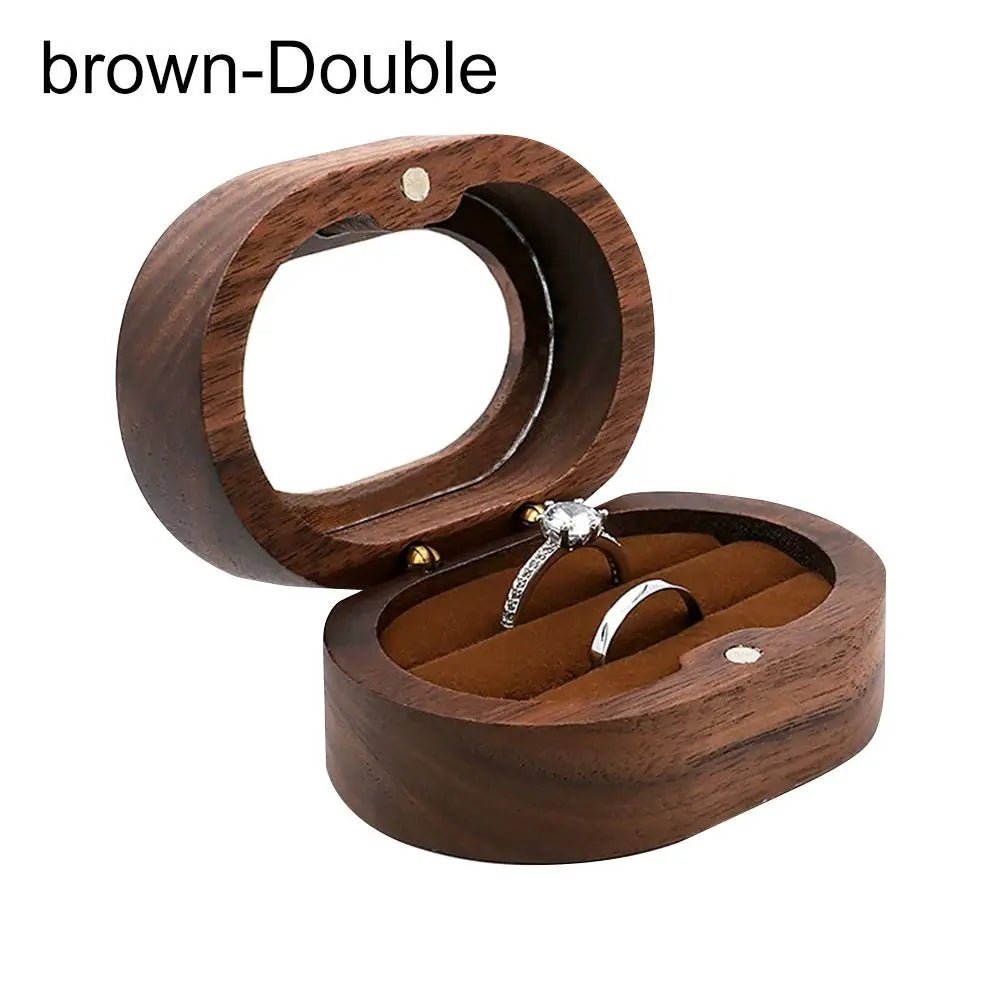 Oval Wooden Jewellery Box - 14:175brown;5:200004182Double - Bridal Accessories - Ivory & White
