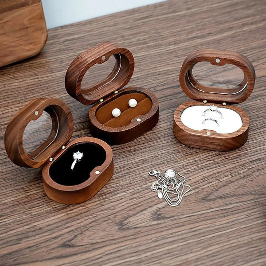 Oval Wooden Jewellery Box - 14:175brown;5:200004182Double - Bridal Accessories - Ivory & White