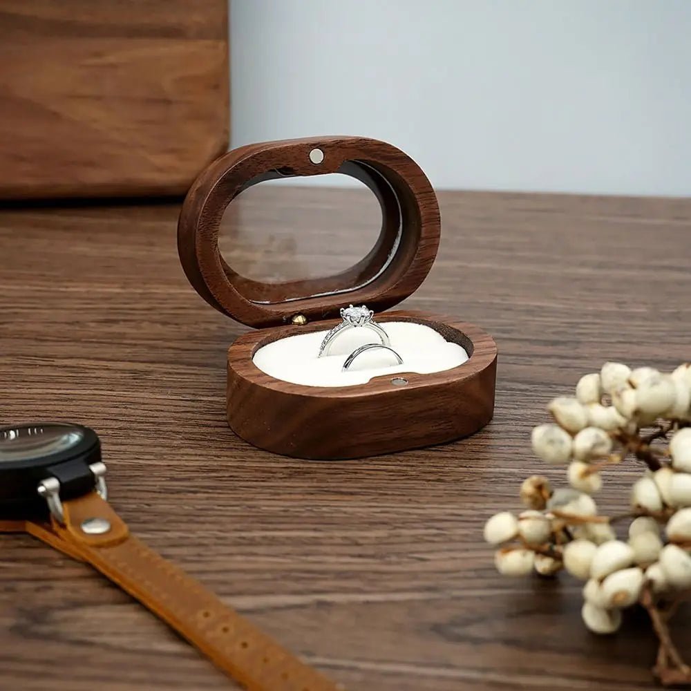 Oval Wooden Jewellery Box - 14:175brown;5:200004182Double - Bridal Accessories - Ivory & White