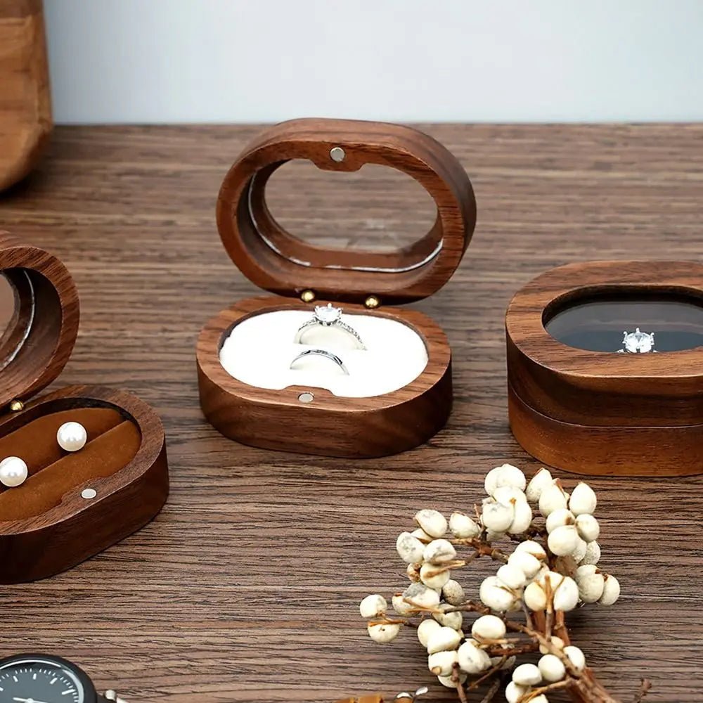 Oval Wooden Jewellery Box - 14:175brown;5:200004182Double - Bridal Accessories - Ivory & White