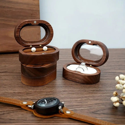 Oval Wooden Jewellery Box - 14:175brown;5:200004182Double - Bridal Accessories - Ivory & White