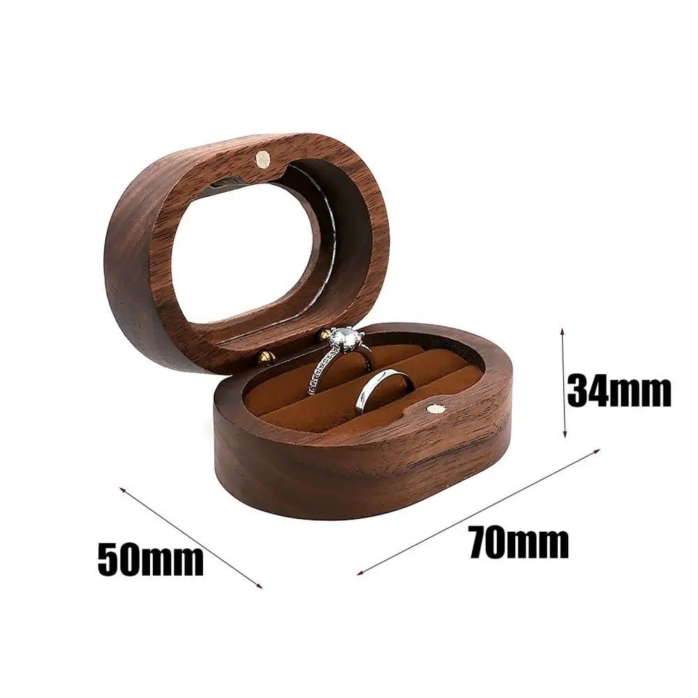 Oval Wooden Jewellery Box - 14:29black;5:200004182Double - Bridal Accessories - Ivory & White