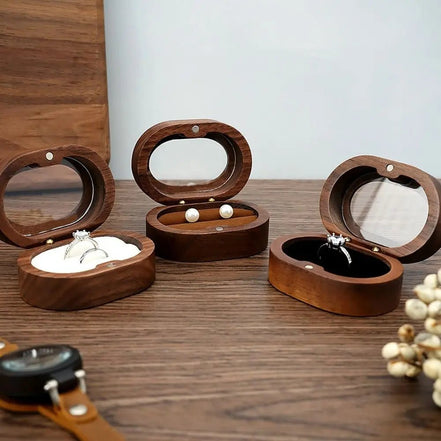 Oval Wooden Jewellery Box - 14:175brown;5:200004182Double - Bridal Accessories - Ivory & White
