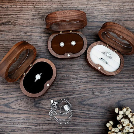 Oval Wooden Jewellery Box - 14:175brown;5:200004182Double - Bridal Accessories - Ivory & White