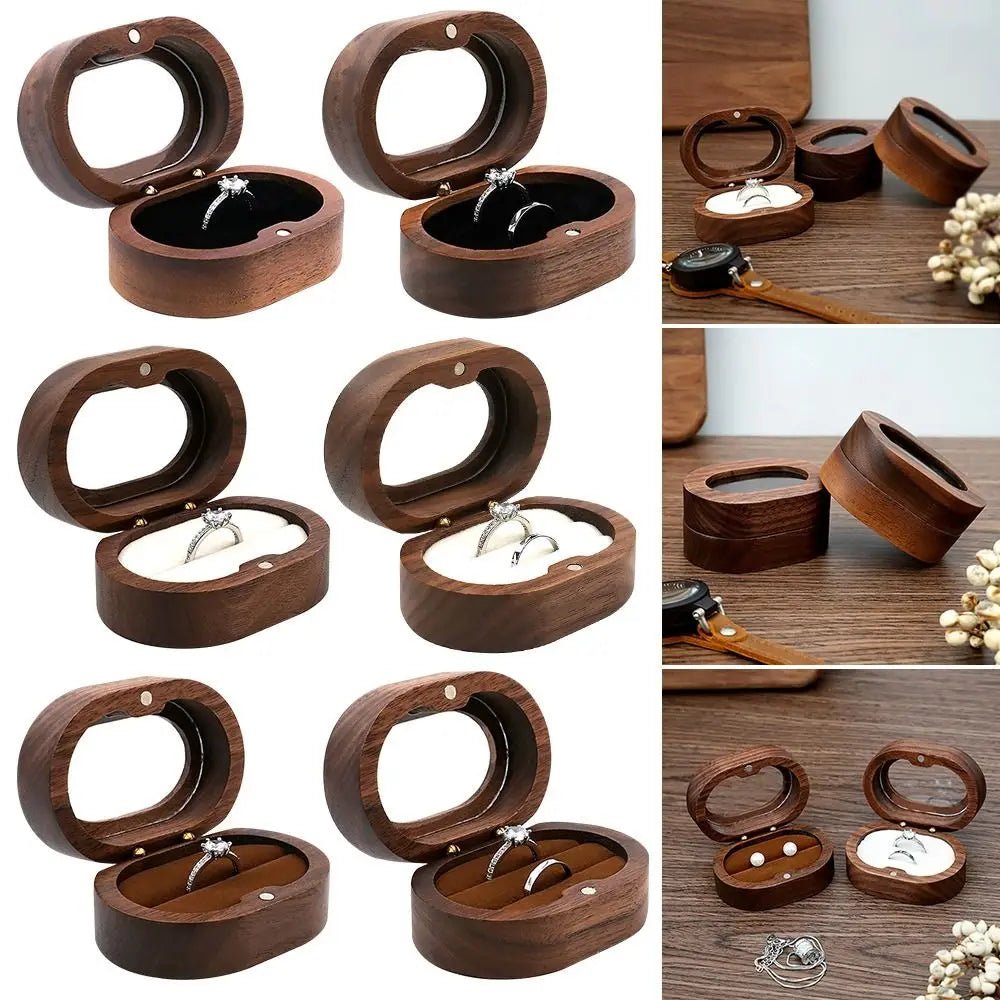 Oval Wooden Jewellery Box - 14:29black;5:200004182Double - Bridal Accessories - Ivory & White
