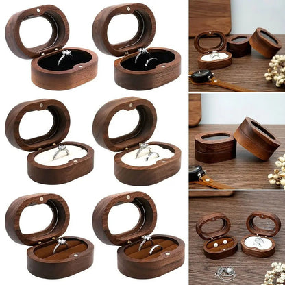 Oval Wooden Jewellery Box - 14:29black;5:200004182Double - Bridal Accessories - Ivory & White