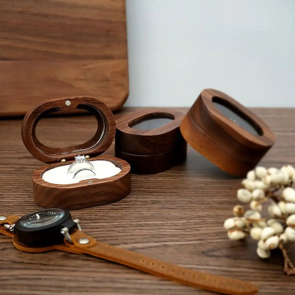 Oval Wooden Jewellery Box - 14:175brown;5:200004182Double - Bridal Accessories - Ivory & White