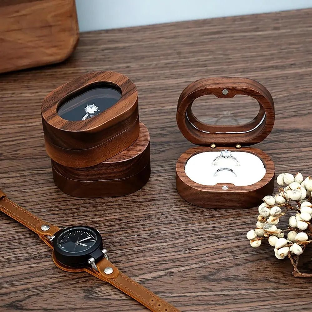 Oval Wooden Jewellery Box - 14:175brown;5:200004182Double - Bridal Accessories - Ivory & White