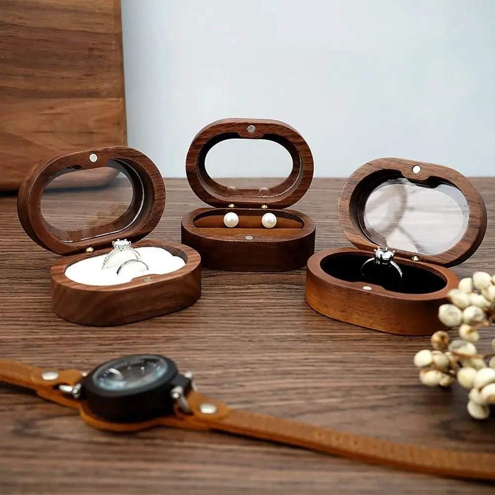 Oval Wooden Jewellery Box - 14:175brown;5:200004182Double - Bridal Accessories - Ivory & White