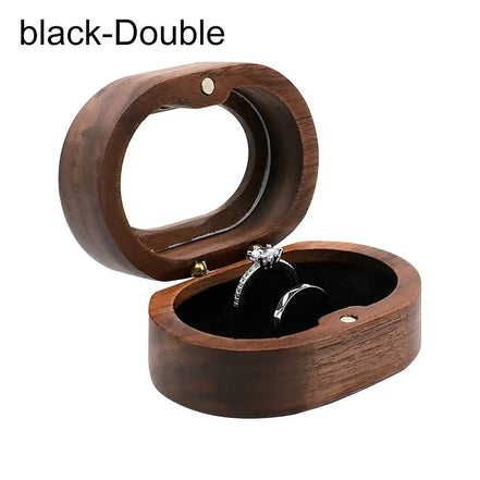 Oval Wooden Jewellery Box - 14:29black;5:200004182Double - Bridal Accessories - Ivory & White