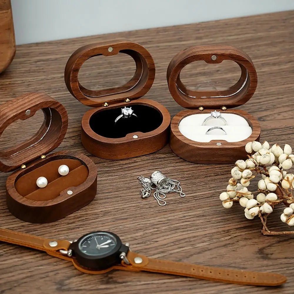 Oval Wooden Jewellery Box - 14:175brown;5:200004182Double - Bridal Accessories - Ivory & White