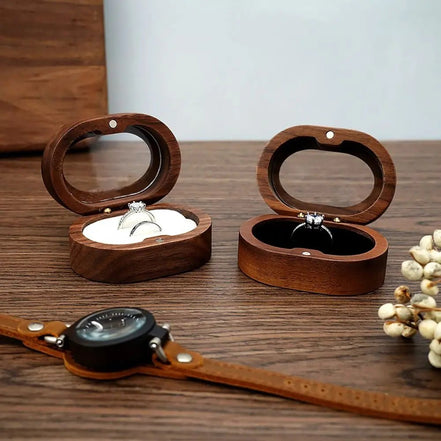Oval Wooden Jewellery Box - 14:175brown;5:200004182Double - Bridal Accessories - Ivory & White