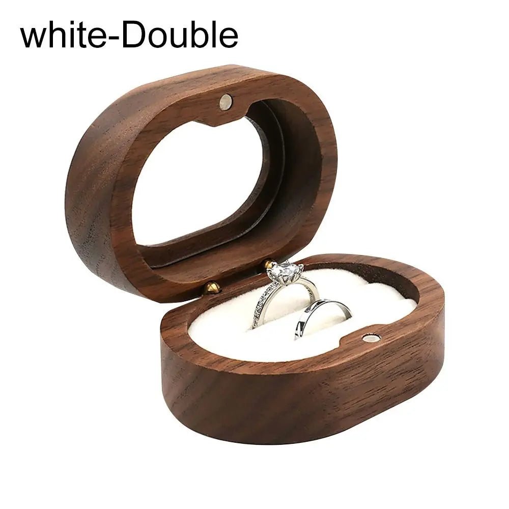 Oval Wooden Jewellery Box - 14:193white;5:200004182Double - Bridal Accessories - Ivory & White