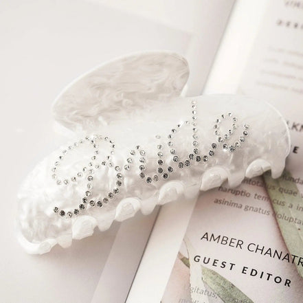 Rhinestone Bride Hair Claw Clip - 14:29white - 10cm - Bridal Accessories - Ivory & White