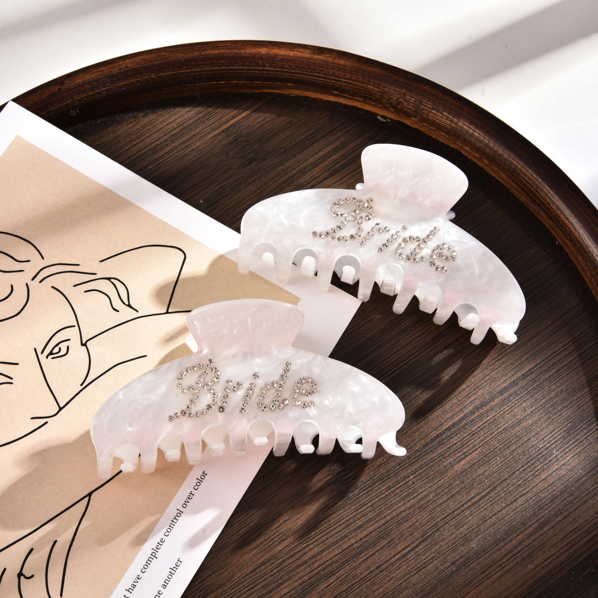 Rhinestone Bride Hair Claw Clip - 14:29white - 10cm - Bridal Accessories - Ivory & White