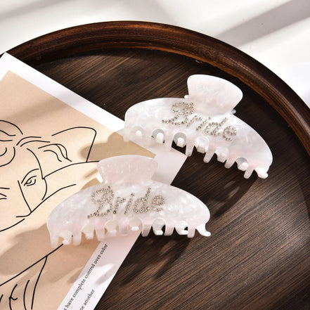 Rhinestone Bride Hair Claw Clip - 14:29white - 10cm - Bridal Accessories - Ivory & White