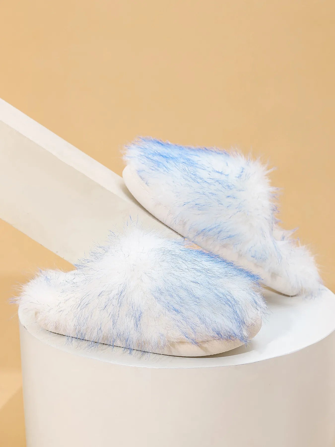Sabina | Fuzzy Round Toe Slippers - 100600068385271 - Bridal Accessories - Ivory & White