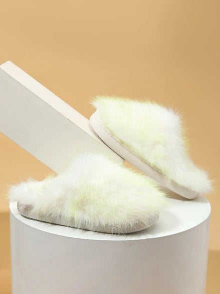 Sabina | Fuzzy Round Toe Slippers - 100600068385271 - Bridal Accessories - Ivory & White