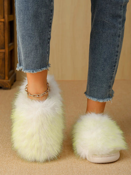 Sabina | Fuzzy Round Toe Slippers - 100600068386863 - Bridal Accessories - Ivory & White