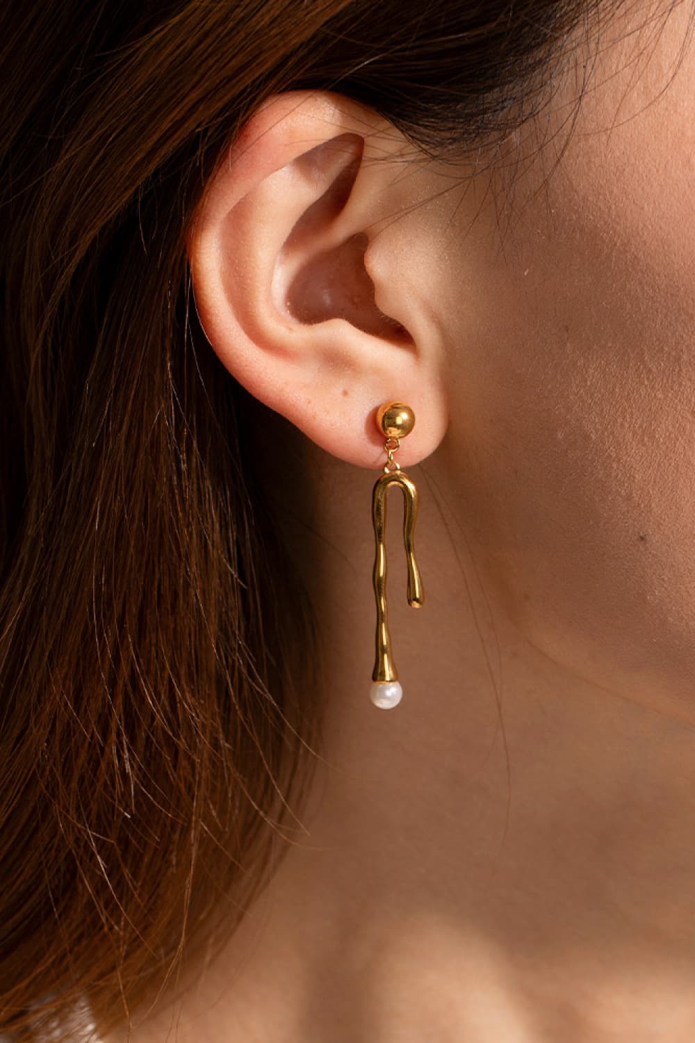 Seraphine | Drip Asymmetrical Dangle Stud Earrings - 101300973162189 - Jewellery - Ivory & White