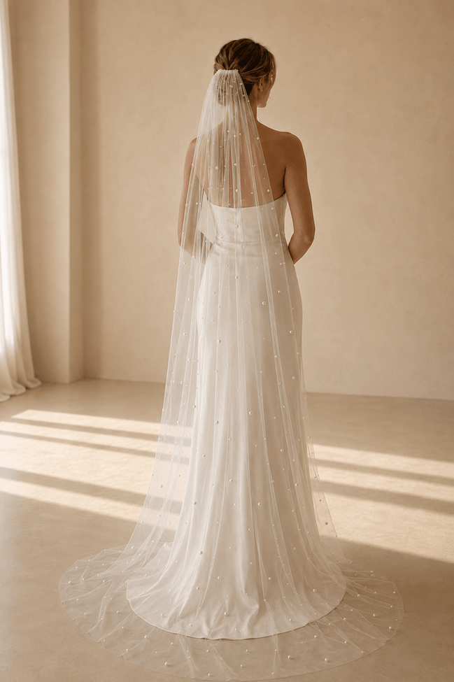 Tessa | Pearl Veil - 14:29White;200000063:200006543 - Bridal Veil - Ivory & White