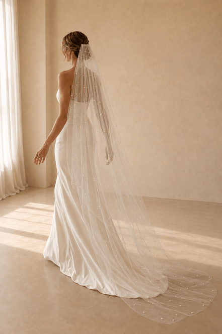 Tessa | Pearl Veil - 14:29White;200000063:200006543 - Bridal Veil - Ivory & White