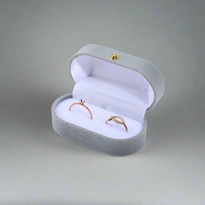 Velvet Ring Box - 14:10Grey - Bridal Accessories - Ivory & White