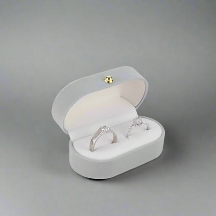 Velvet Ring Box - 14:175Red - Bridal Accessories - Ivory & White