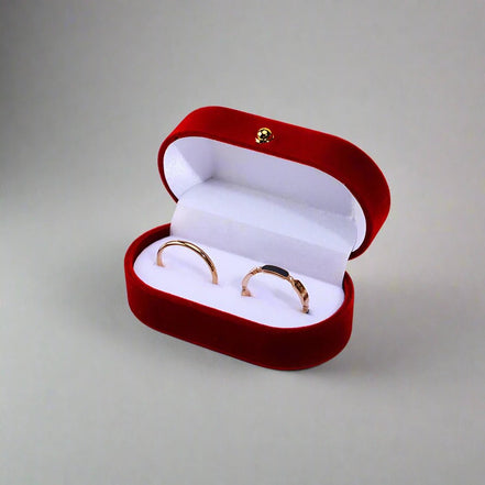 Velvet Ring Box - 14:175Red - Bridal Accessories - Ivory & White