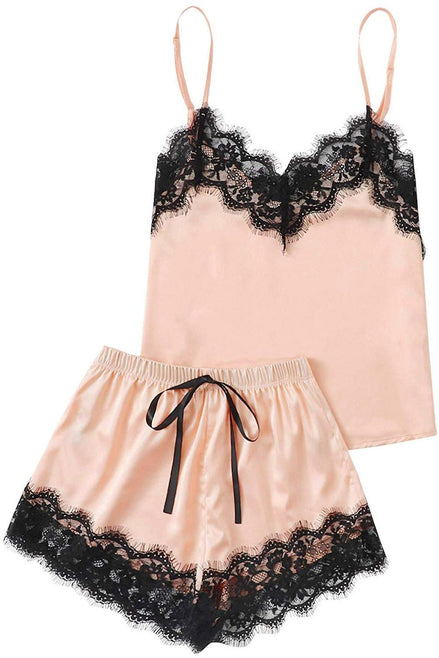 Violet | Black Lace Lounge Set - 100100982701219 - Bridal Party Robes - Ivory & White
