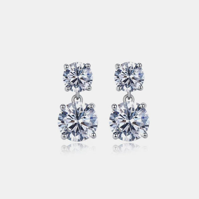 Vivienne | 10ct Moissanite Drop Stud Earrings - 100500238311098 - Jewellery - Ivory & White