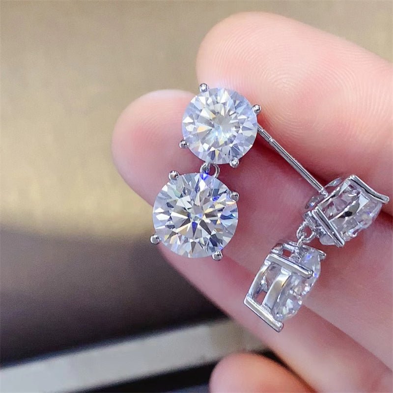 Vivienne | 10ct Moissanite Drop Stud Earrings - 100500238311098 - Jewellery - Ivory & White