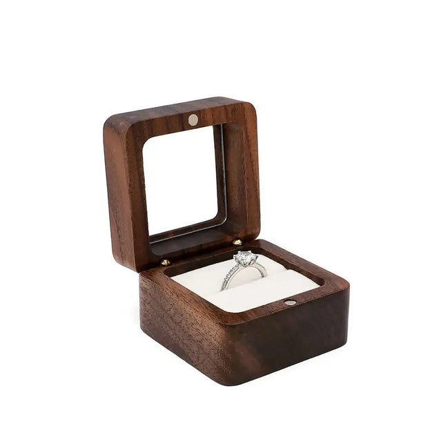 Wooden Jewellery Box with Display Window - 14:366white - Double - Bridal Accessories - Ivory & White