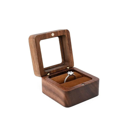 Wooden Jewellery Box with Display Window - 14:691brown - Double - Bridal Accessories - Ivory & White