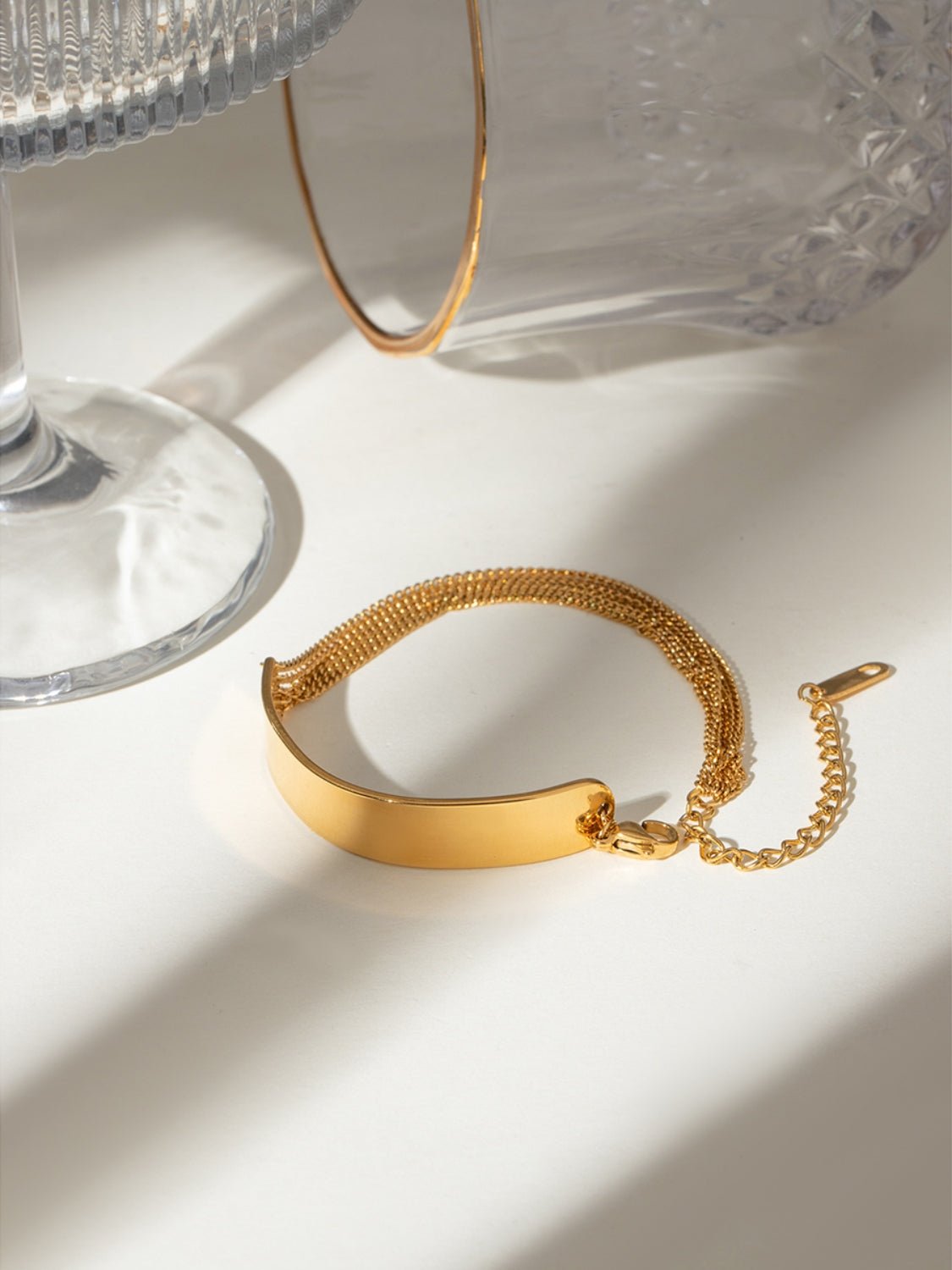 Yasmine | Plate Bracelet - Gold - 100500757711448 - Jewellery - Ivory & White