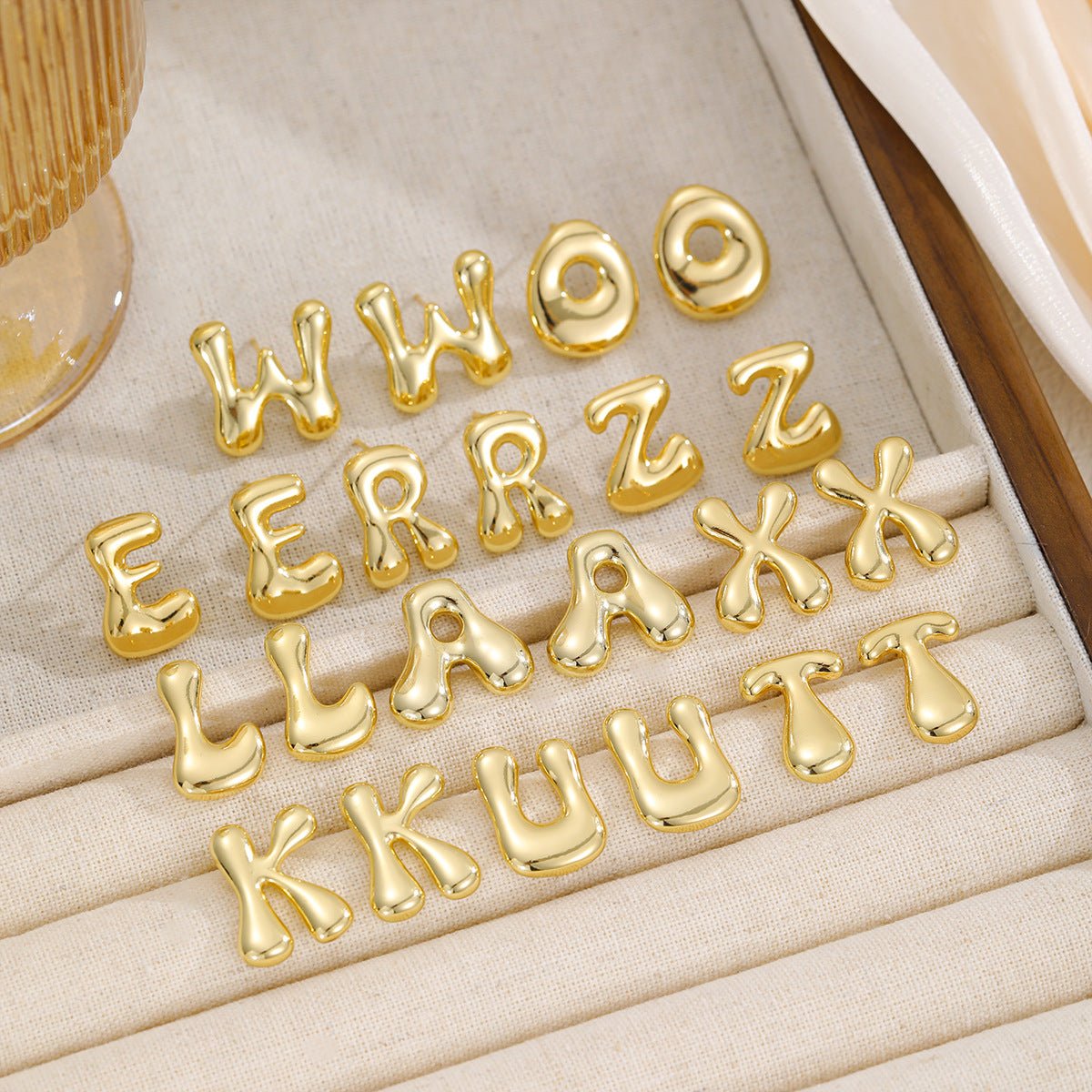 Zara | Alphabet Stud Earrings - 100500712911539 - Jewellery - Ivory & White